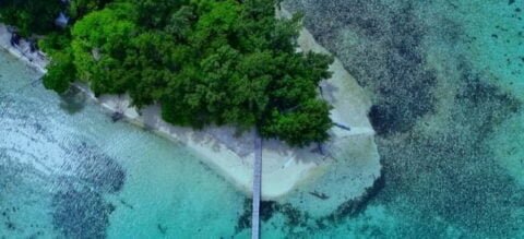 Pantai Pulau Semak Daun dari Udara