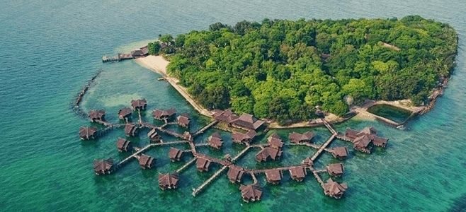Suasana Cottage Pulau Ayer Resort Dari Udara